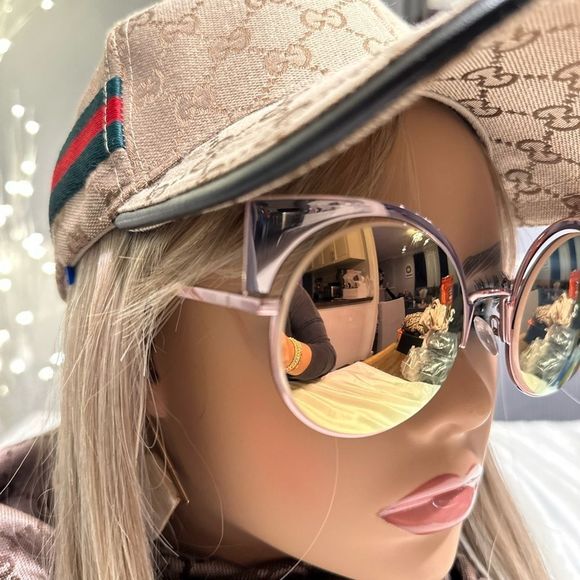 FENDI Rose Gold Cat Eye Sunglasses - Picture 6 of 14